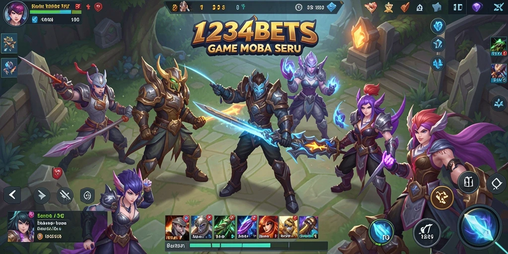 Screenshot gameplay 1234BETS yang menampilkan aksi pertempuran intens.
