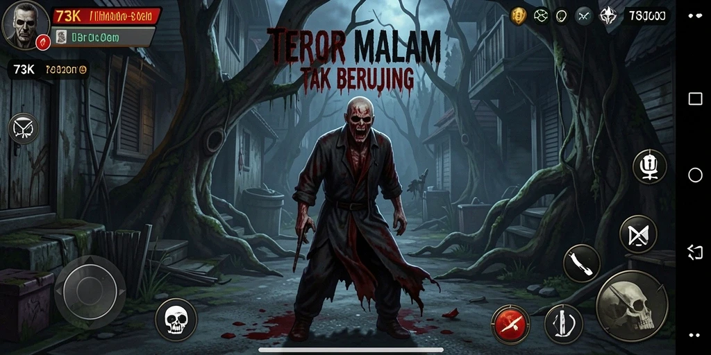 Tampilan gameplay 73K yang menyeramkan dan mendebarkan.