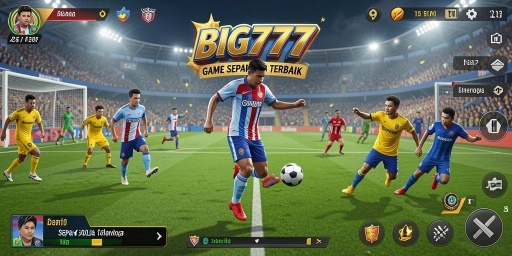Gameplay mendebarkan dalam BIG777 dengan aksi sepak bola yang intens.