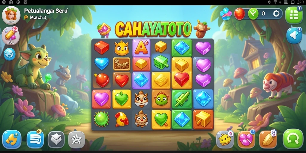 Tampilan gameplay menarik dengan elemen warna-warni di CAHAYATOTO.