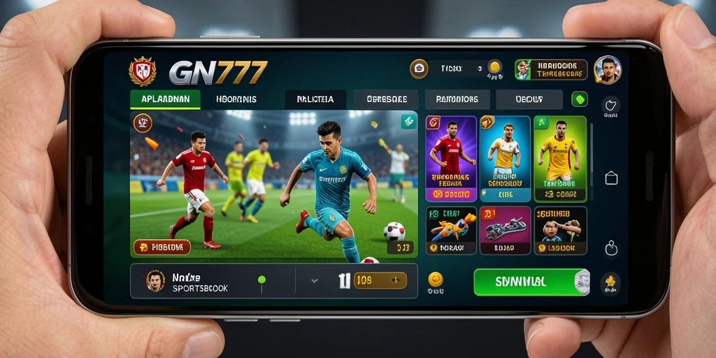 Screenshot dari gameplay Sportsbook yang menampilkan berbagai taruhan dan statistik.