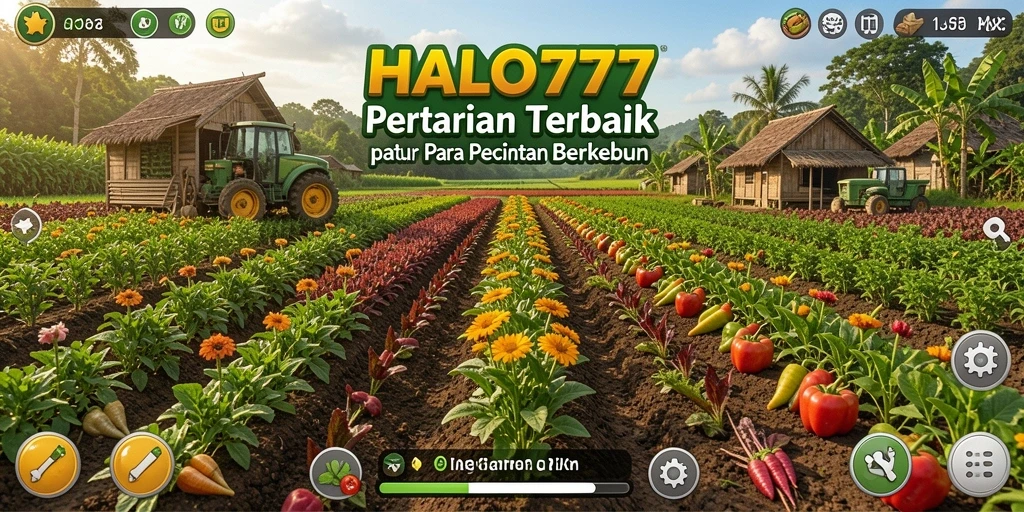 Tampilan gameplay HALO777 yang seru dan penuh warna saat bertani.