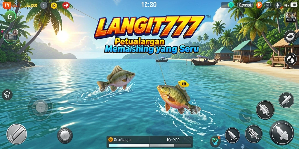Tampilan mendebarkan dari gameplay LANGIT777 dalam aktivitas memancing.