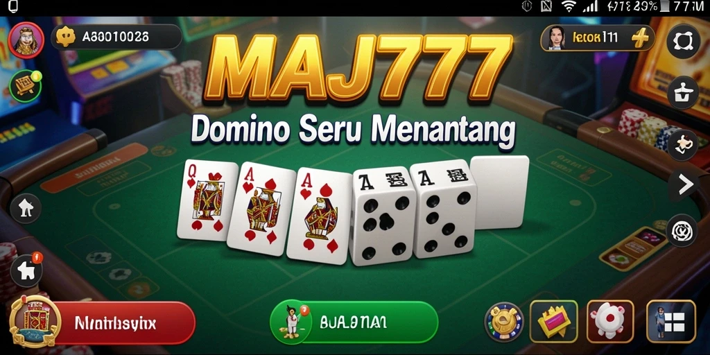 Tampilan seru dari gameplay domino di MAJ777.