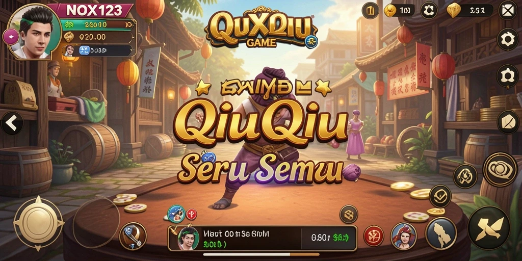 Tampilan gameplay seru dari NOX123 dalam aksi permainan QiuQiu.