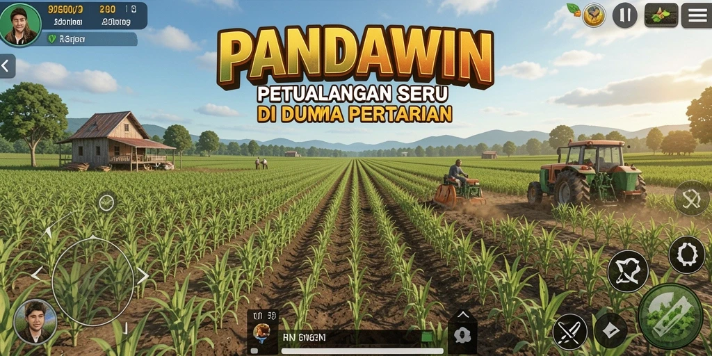 Tampilan menarik dari gameplay bertani di PANDAWIN