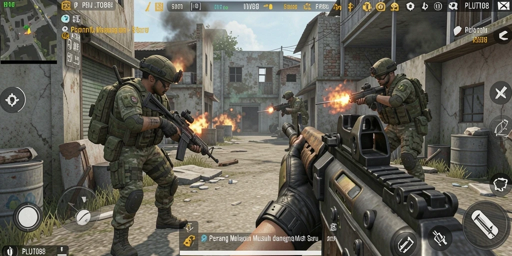 Gameplay seru dan menegangkan di PLUTO88, tembak musuh dengan strategi.