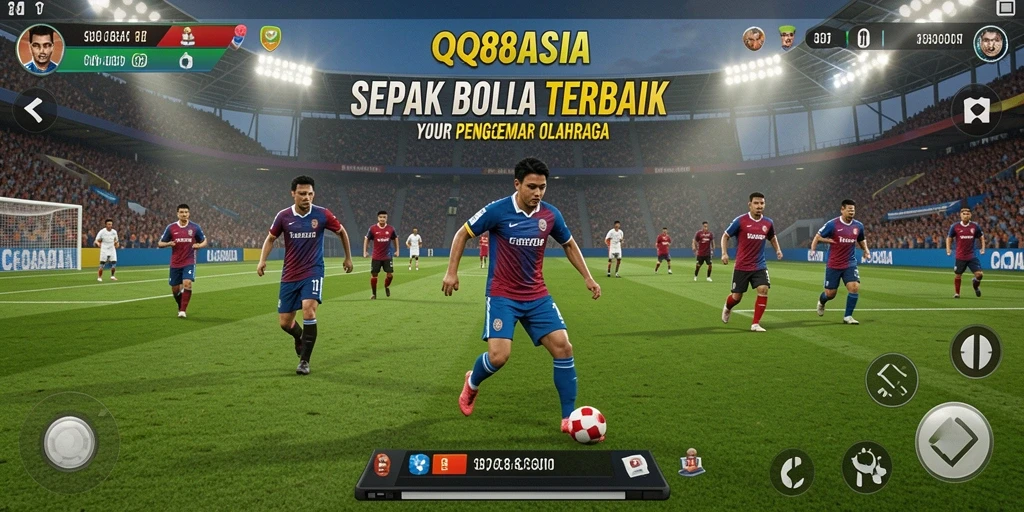 Tampilan aksi seru dalam pertandingan sepak bola di QQ88ASIA.
