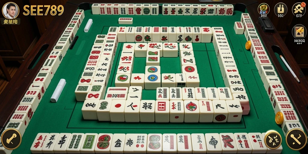 Tampilan gameplay seru dari SEE789, game Mahjong yang menantang.