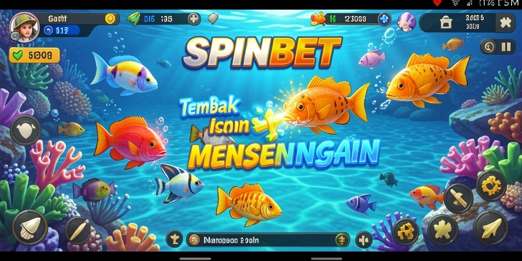 Tampilan screenshot gameplay SPINBET yang penuh aksi Tembak Ikan.