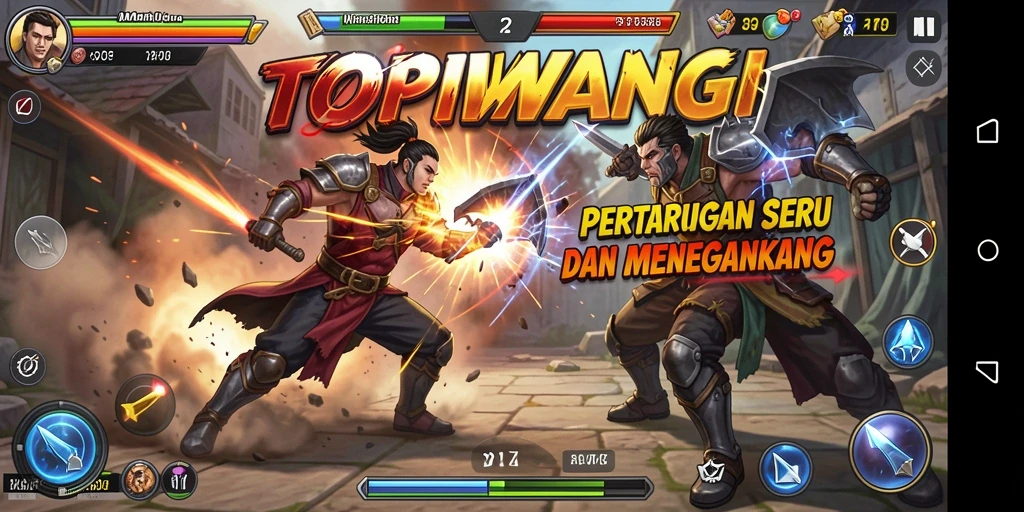 Tampilan seru pertarungan dalam game TOPIWANGI.